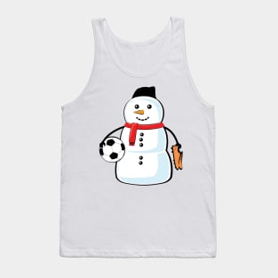 Funny Christmas Football / Soccer Snowman Tank Top